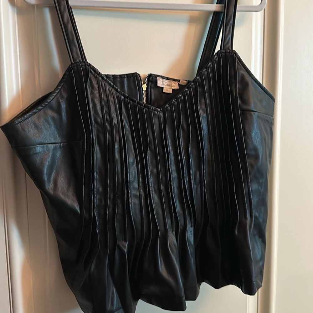 Anthropologie Leather Top
